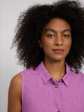 MAZINE Sleeveless linen shirt violet pink women