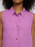 MAZINE Sleeveless linen shirt violet pink women