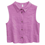 MAZINE Sleeveless linen shirt violet pink women