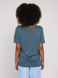 MAZINE V-neck t-shirt steel blue women
