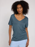 MAZINE V-neck t-shirt steel blue women