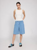 MAZINE Bermuda denim shorts light blue wash women