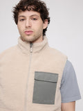 MAZINE Padded sherpa vest natural light bottle men