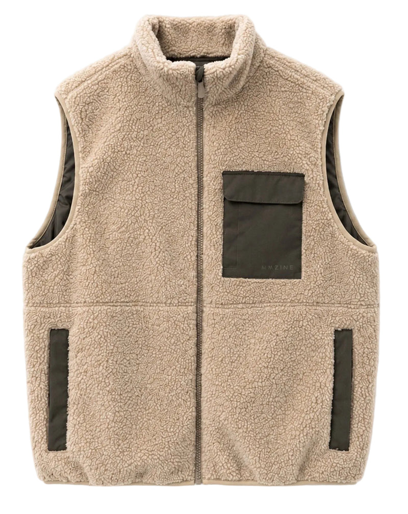 MAZINE Padded sherpa vest natural light bottle men