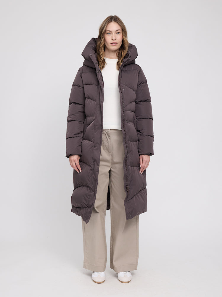 MAZINE Waves quilt puffer coat eggplant women