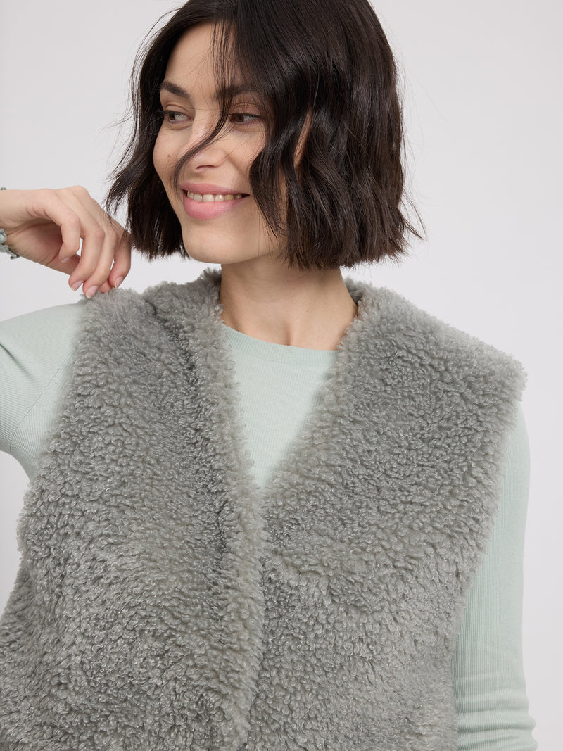 MAZINE Faux fur vest eucalyptus women