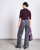 JAN 'N JUNE Nina rib t-shirt cherry lacquer women