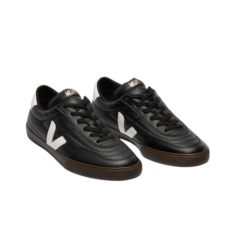 VEJA Panenka leather black white men