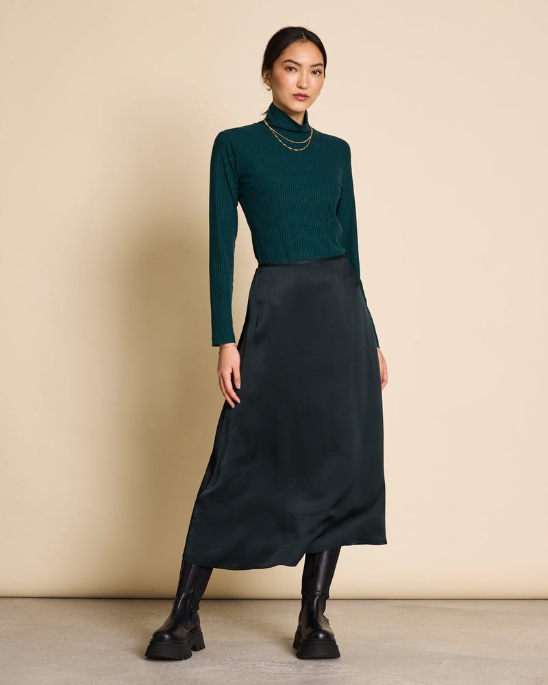 JAN 'N JUNE Dira midi skirt bottle green women