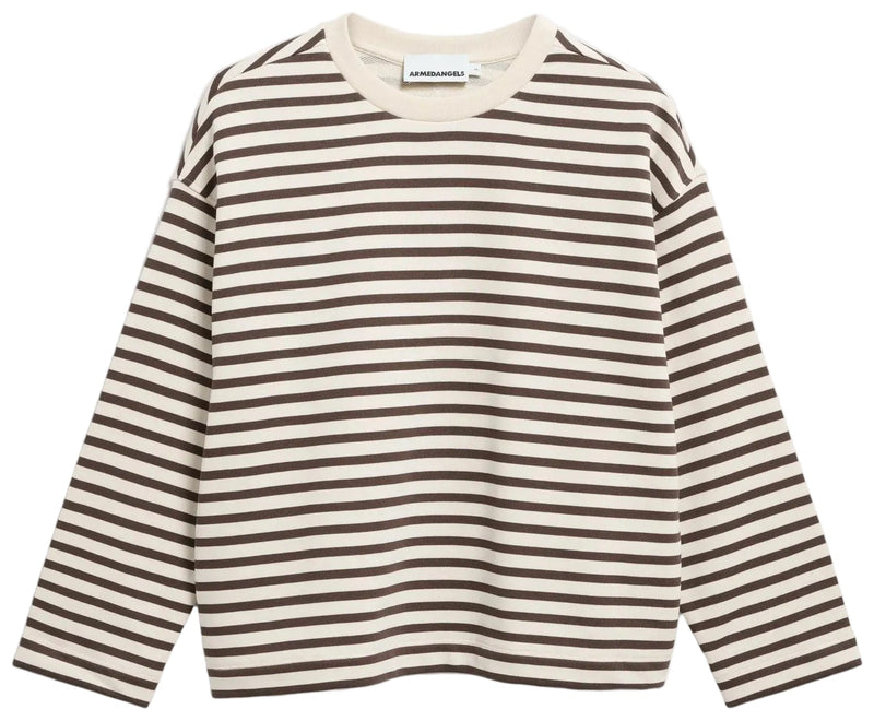 ARMEDANGELS Frankaa maarlen stripe sweatshirt undyed claystone women