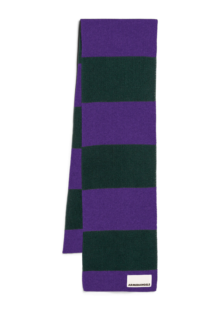 ARMEDANGELS Claasas colorblock scarf indigo lilac teal stone unisex