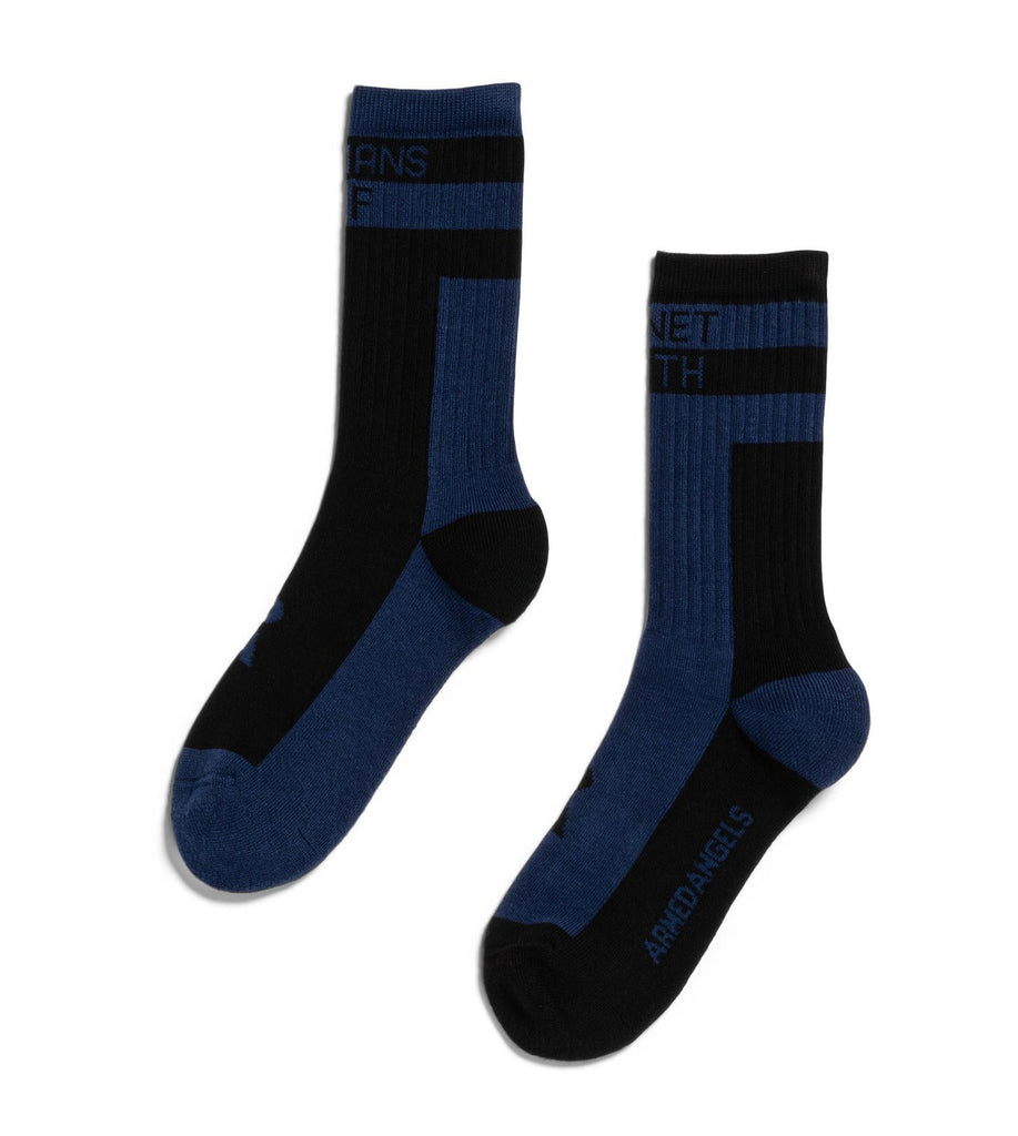 ARMEDANGELS Saamus human socks black deep sea blue unisex