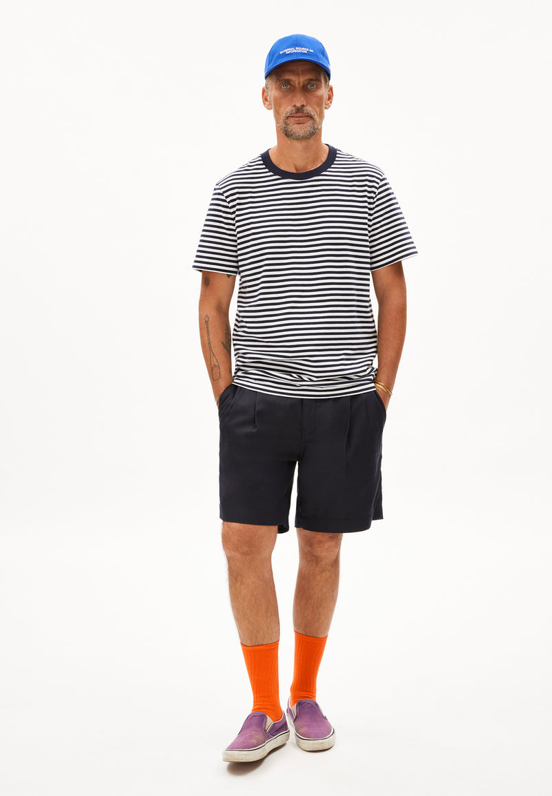 ARMEDANGELS Maarkos stripes t-shirt night sky white men