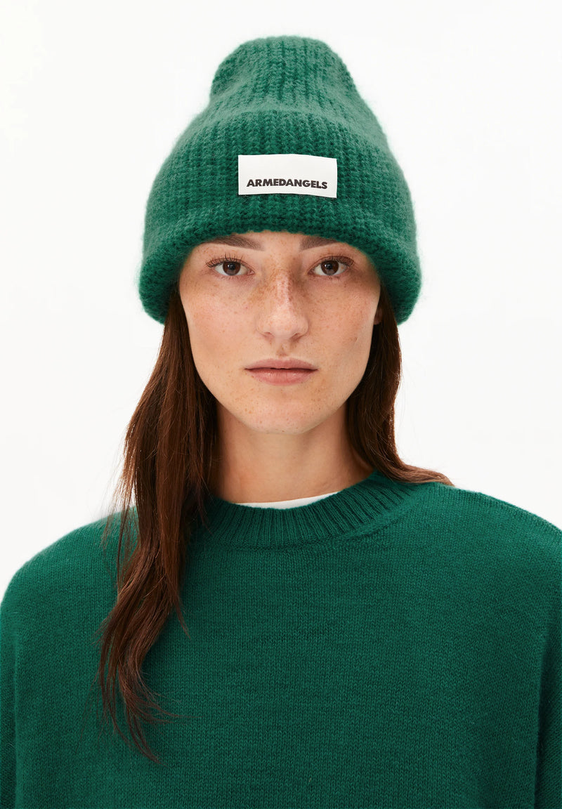 ARMEDANGELS Snowaa beanie emerald green unisex