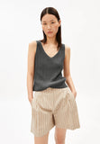 ARMEDANGELS Linen blend knit top space steel women