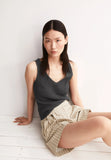 ARMEDANGELS Linen blend knit top space steel women