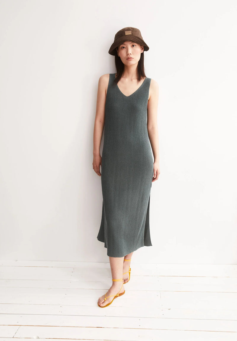 ARMEDANGELS Linen blend knit dress space steel women