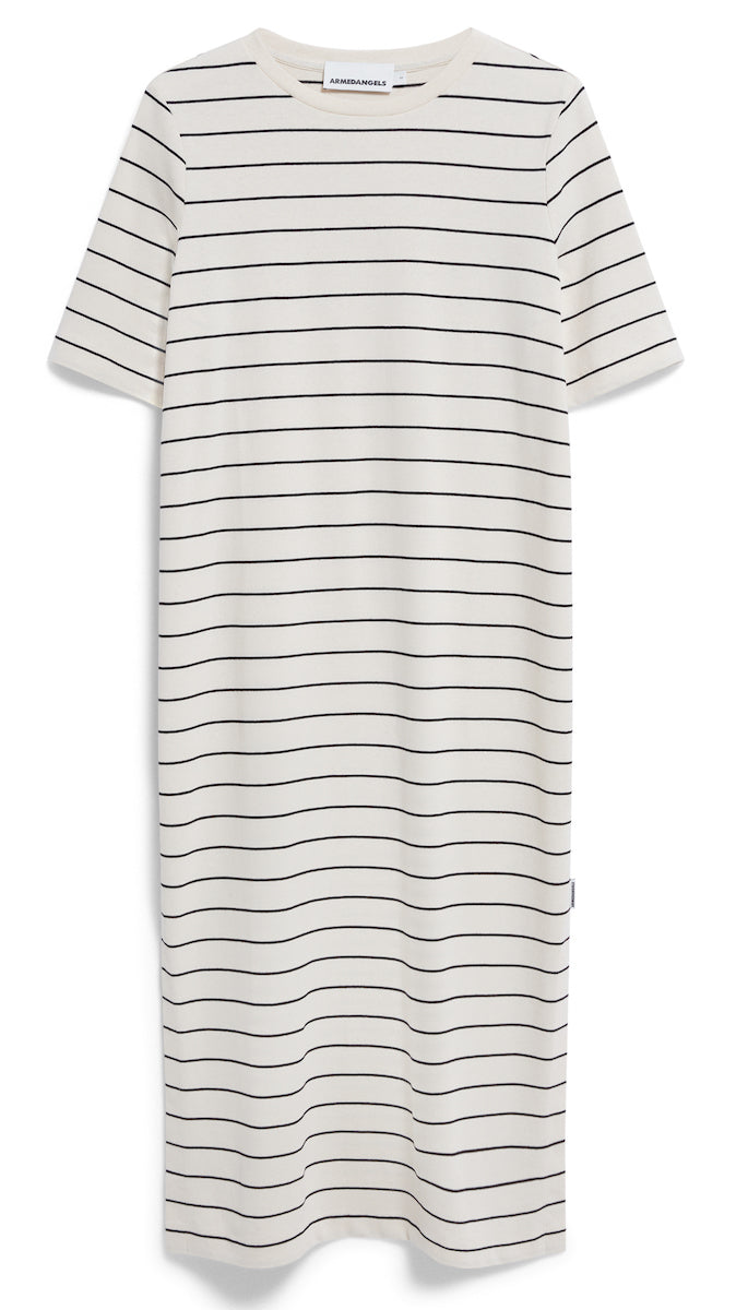 ARMEDANGELS Xelinaa fine stripe dress undyed black women