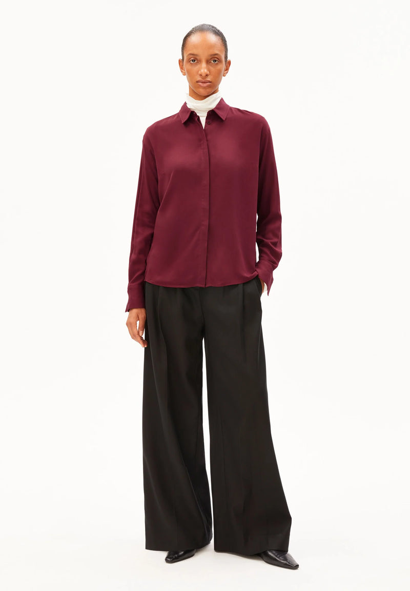 ARMEDANGELS Larisaana longsleeve blouse velvet red women