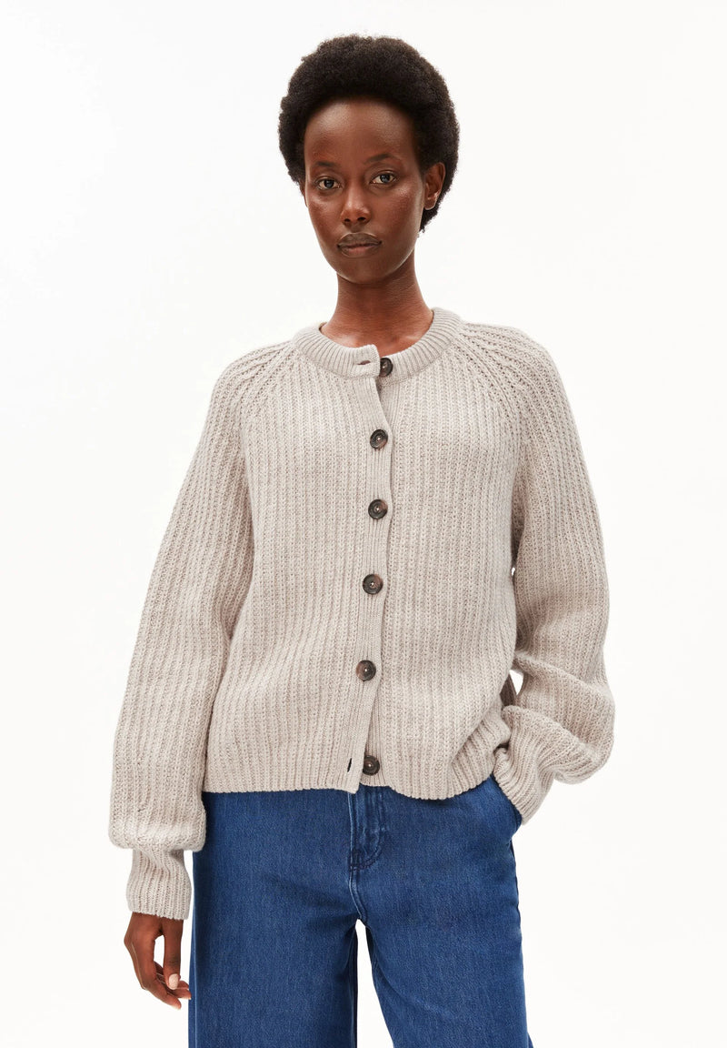 ARMEDANGELS Rib knit cardigan honey melange women