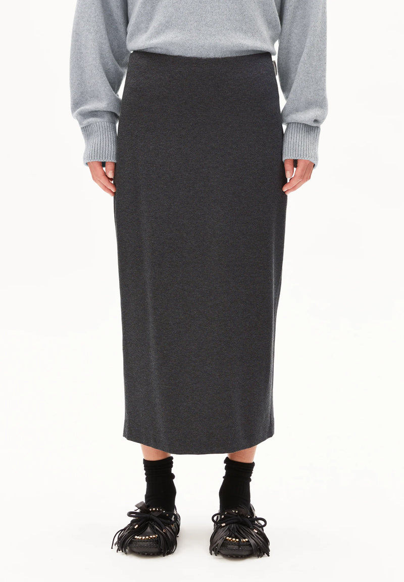 ARMEDANGELS Patinaa midi skirt steel melange women