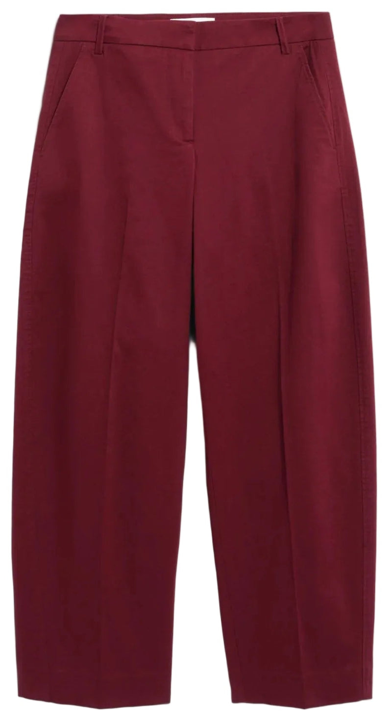 ARMEDANGELS Barrel leg twill pants velvet red women