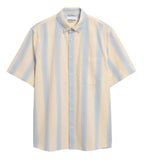 ARMEDANGELS Striped shortsleeve shirt wedgwood men