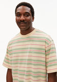 ARMEDANGELS Maarkos stripes t-shirt foam washed berry men