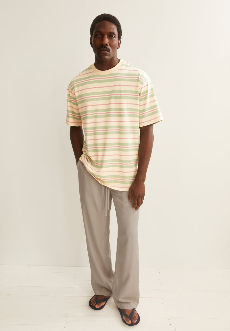 ARMEDANGELS Maarkos stripes t-shirt foam washed berry men