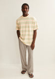 ARMEDANGELS Maarkos stripes t-shirt foam washed berry men