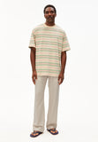 ARMEDANGELS Maarkos stripes t-shirt foam washed berry men