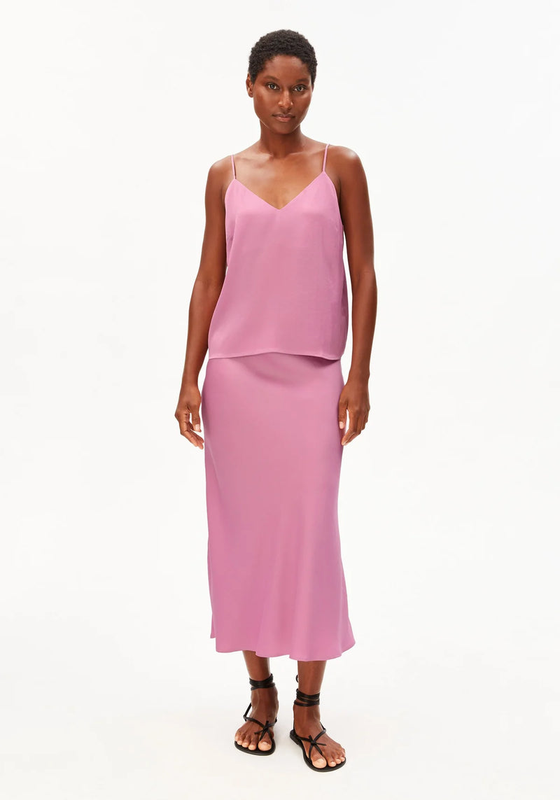 ARMEDANGELS Satin spaghetti top washed berry women