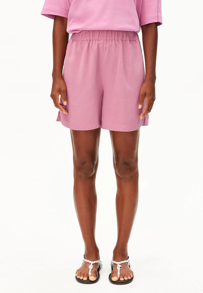 ARMEDANGELS Linen blend pull on shorts washed berry women