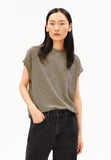 ARMEDANGELS Slub jersey stripe t-shirt tinted navy golden hay women