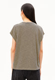 ARMEDANGELS Slub jersey stripe t-shirt tinted navy golden hay women