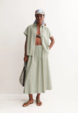 ARMEDANGELS Stripe A-line midi skirt foam light oatmilk women