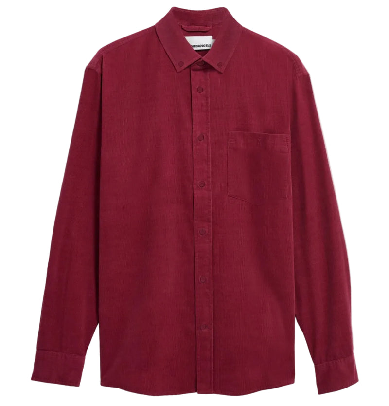 ARMEDANGELS Corduroy long sleeve shirt velvet red men