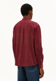 ARMEDANGELS Corduroy long sleeve shirt velvet red men
