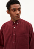 ARMEDANGELS Corduroy long sleeve shirt velvet red men