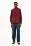 ARMEDANGELS Corduroy long sleeve shirt velvet red men