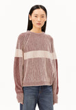 ARMEDANGELS Rib artwork knit jumper velvet red oatmilk women