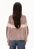 ARMEDANGELS Rib artwork knit jumper velvet red oatmilk women