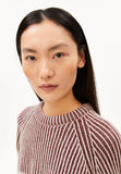 ARMEDANGELS Rib artwork knit jumper velvet red oatmilk women