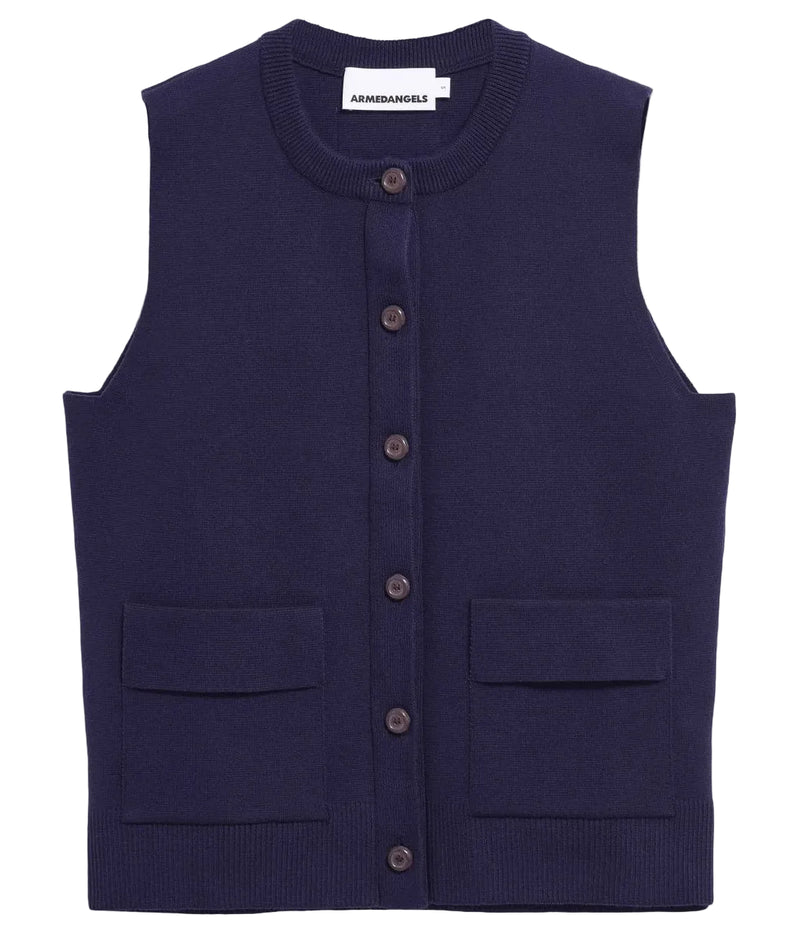 ARMEDANGELS Compact knit vest tinted navy women