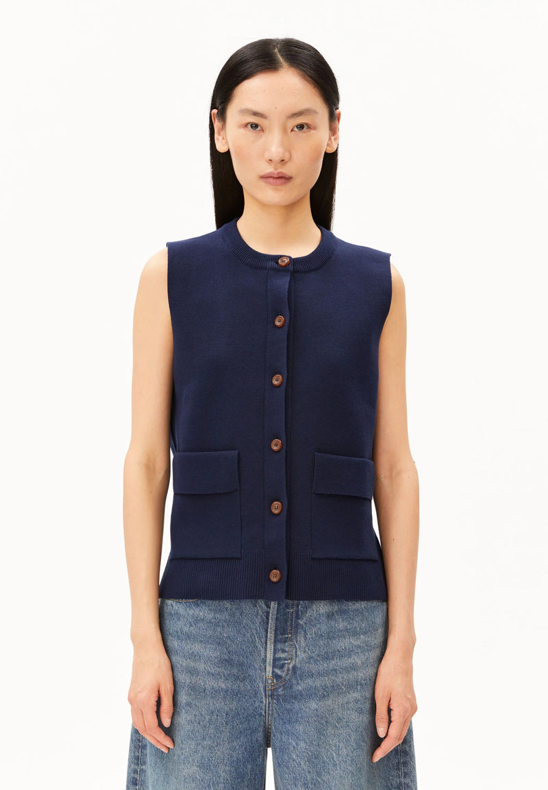 ARMEDANGELS Compact knit vest tinted navy women