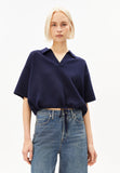 ARMEDANGELS Compact knit polo pullover tinted navy women