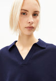 ARMEDANGELS Compact knit polo pullover tinted navy women
