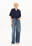 ARMEDANGELS Compact knit polo pullover tinted navy women
