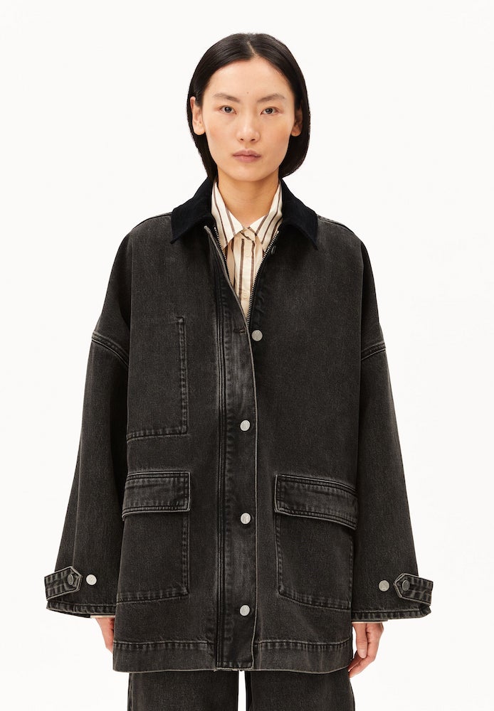 ARMEDANGELS Cord collar denim jacket nutmeg women