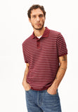 ARMEDANGELS Maario knitted polo shirt velvet red moonlit lilac men